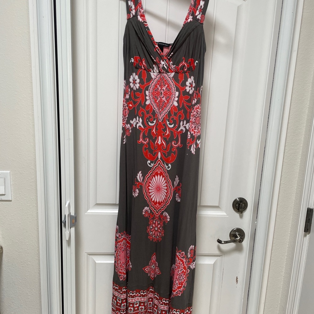 INC International Concepts Tank Maxi Dress. Pleated Crossover front. Size Large.